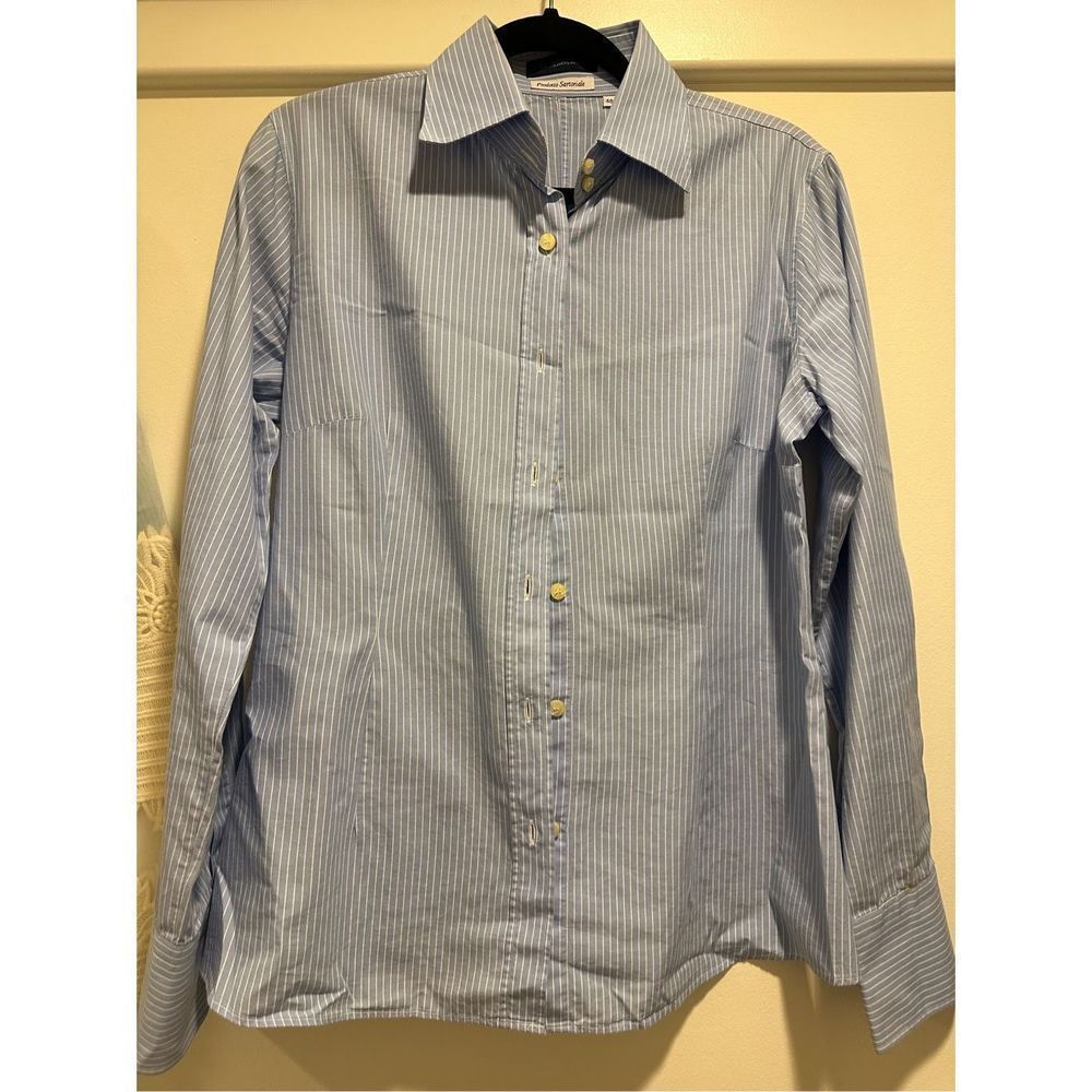 Pinstripe Button Up Blouse - Size 48